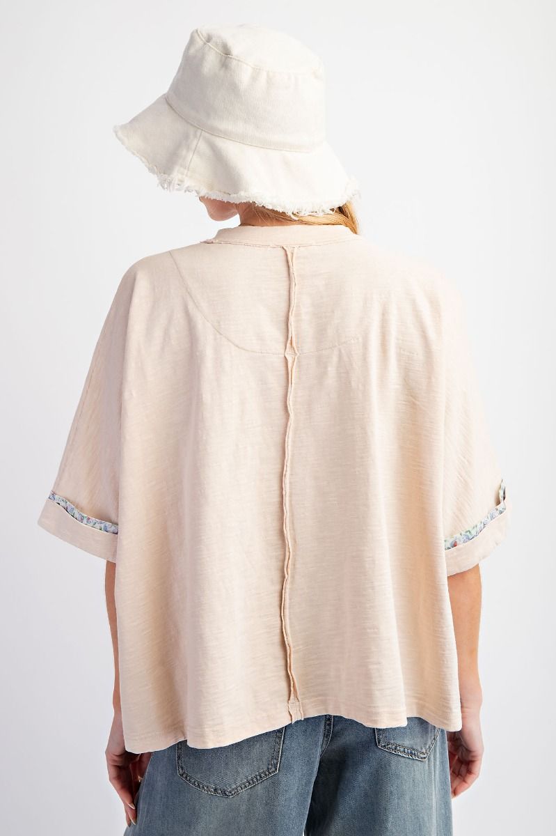 Petals and Threads Slub Top | Cream