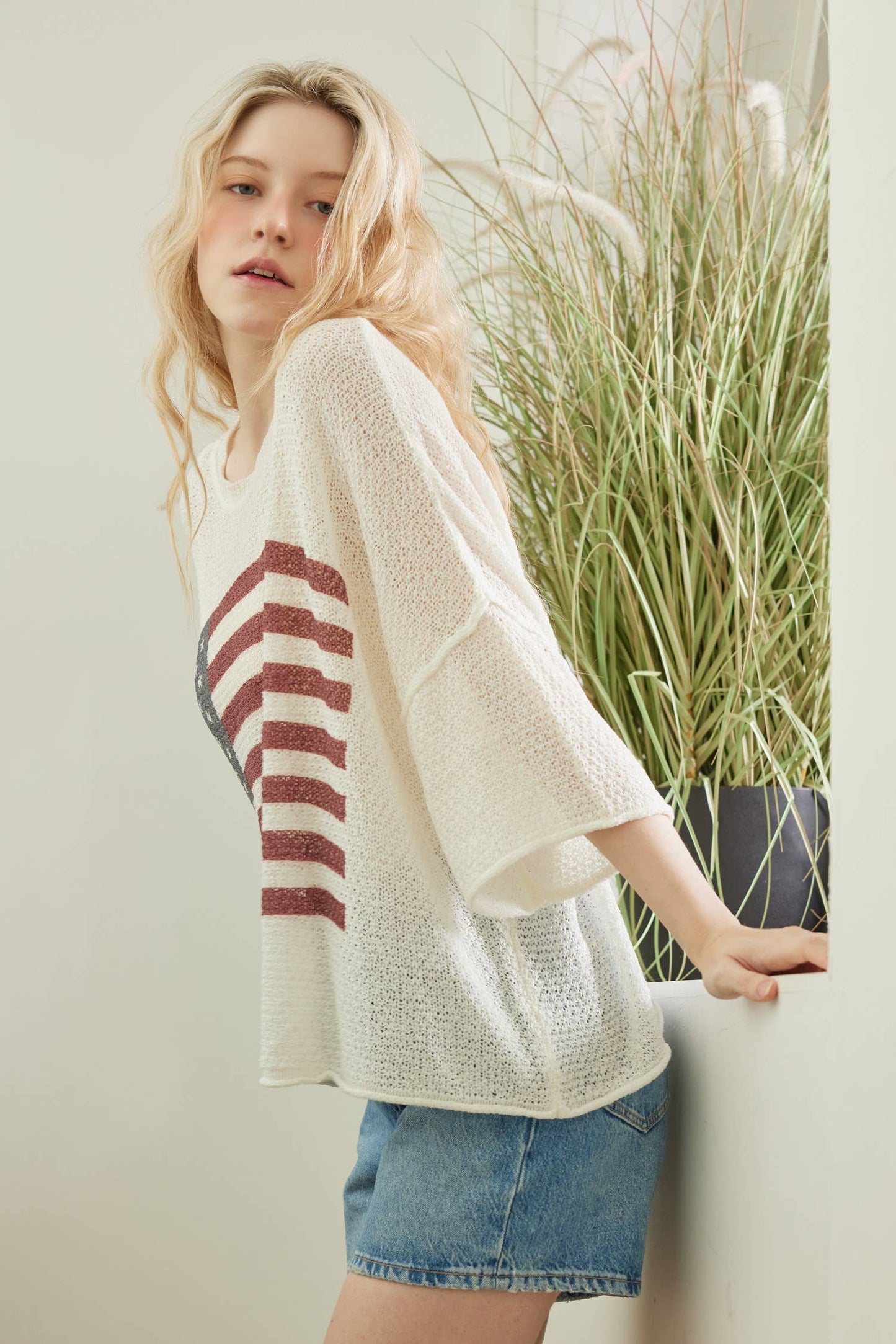 American Flag Sweater Top