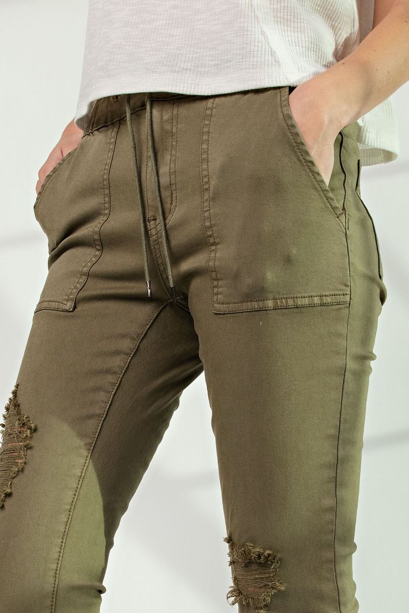 Urban Explorer Distressed Joggers | Army