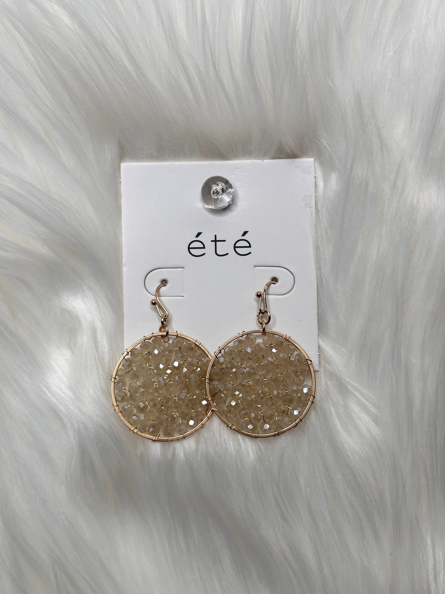 Circle Glass Bead Dangle Earring