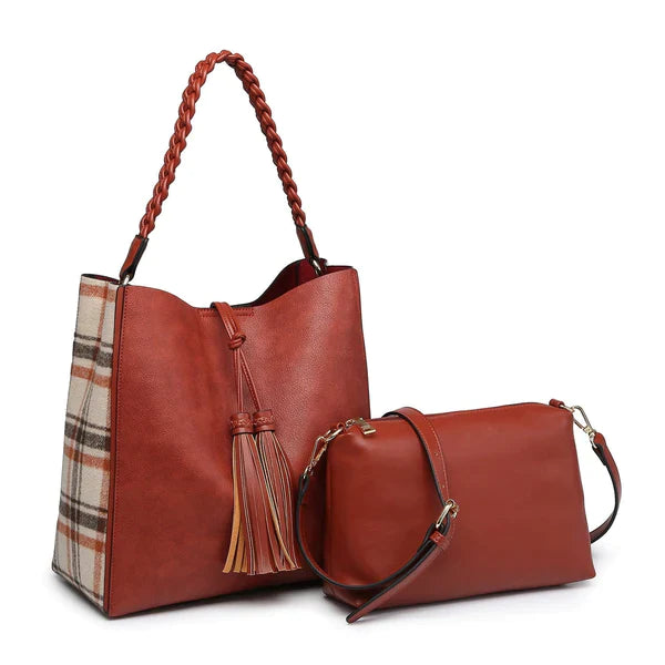 Dina Plaid Handbag