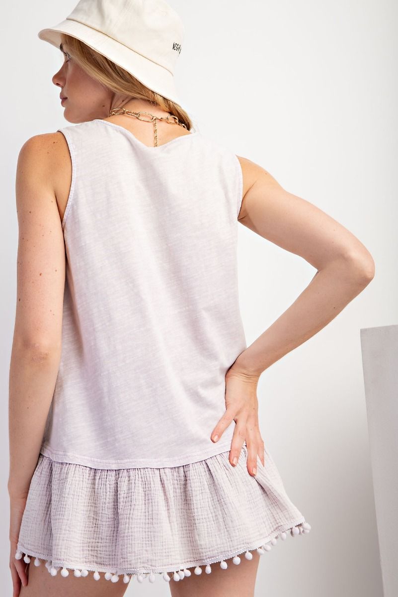 Lavendar Fields PomPom Tank