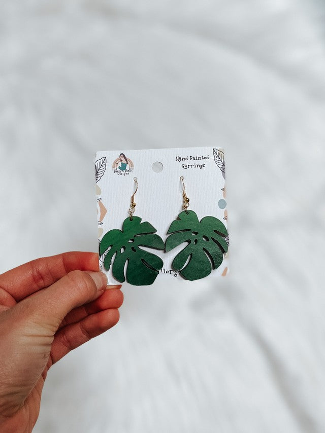 Monstera Leaf Earrings