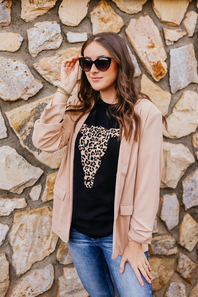 Taupe or Black Long Sleeve Blazer