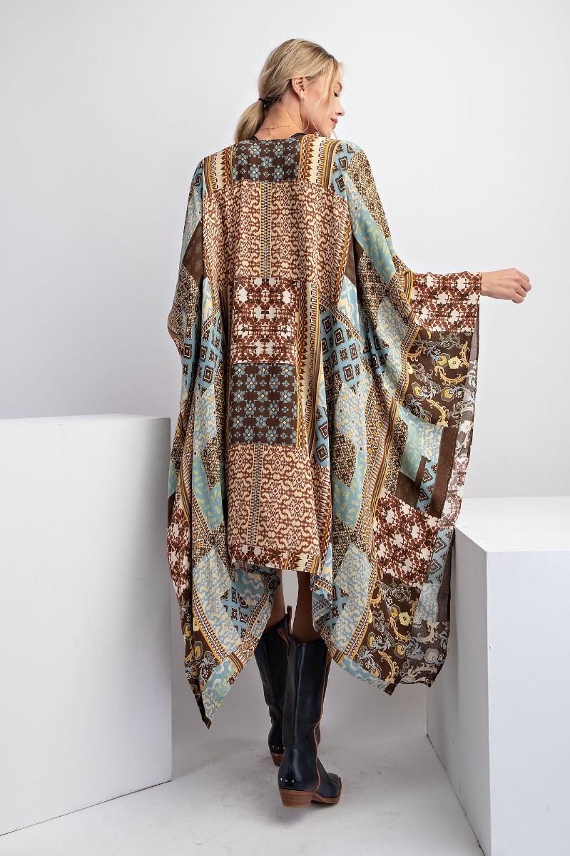 Sunlit Meadow Patchwork Kimono | Faded Olive