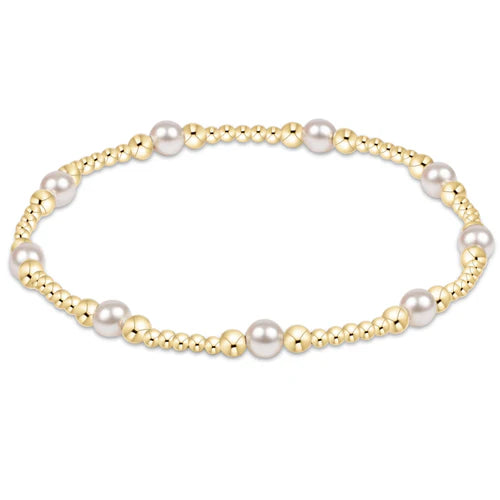 Classic Purpose Pattern 4Mm Bead Bracelet - Pearl