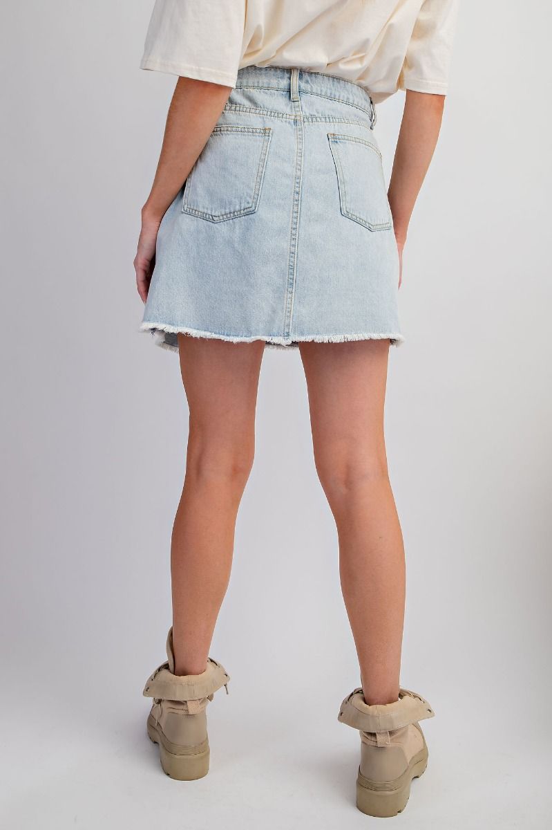 Pretty In Plaid Denim Mini Skirt