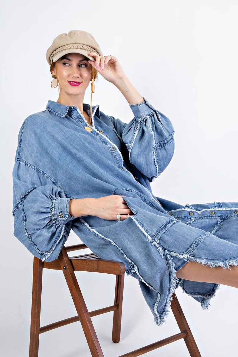 JR-EASEL Oversized Shirt Dress | L
