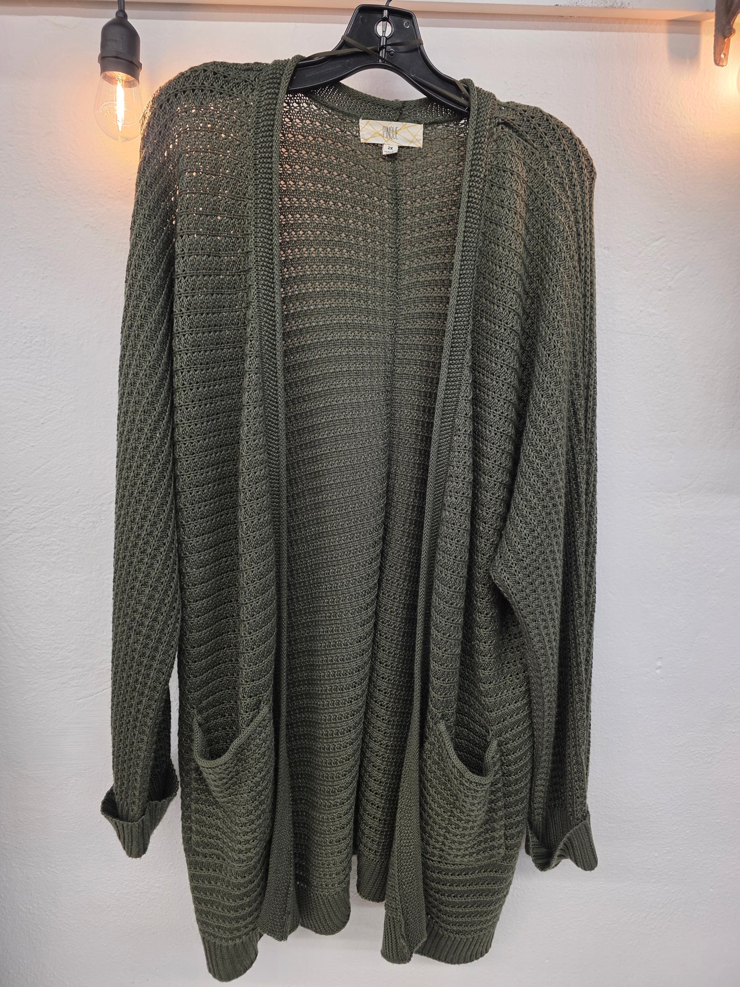 JR - Olive Green Knit Cardigan | 2XL
