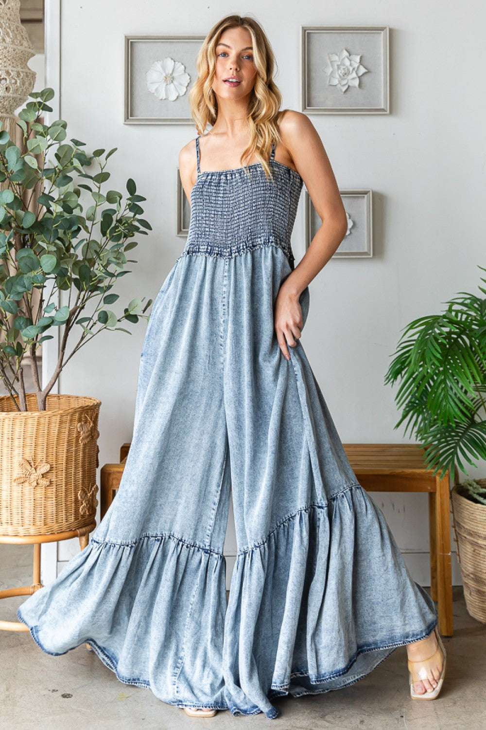 Southern Charm Denim Romper