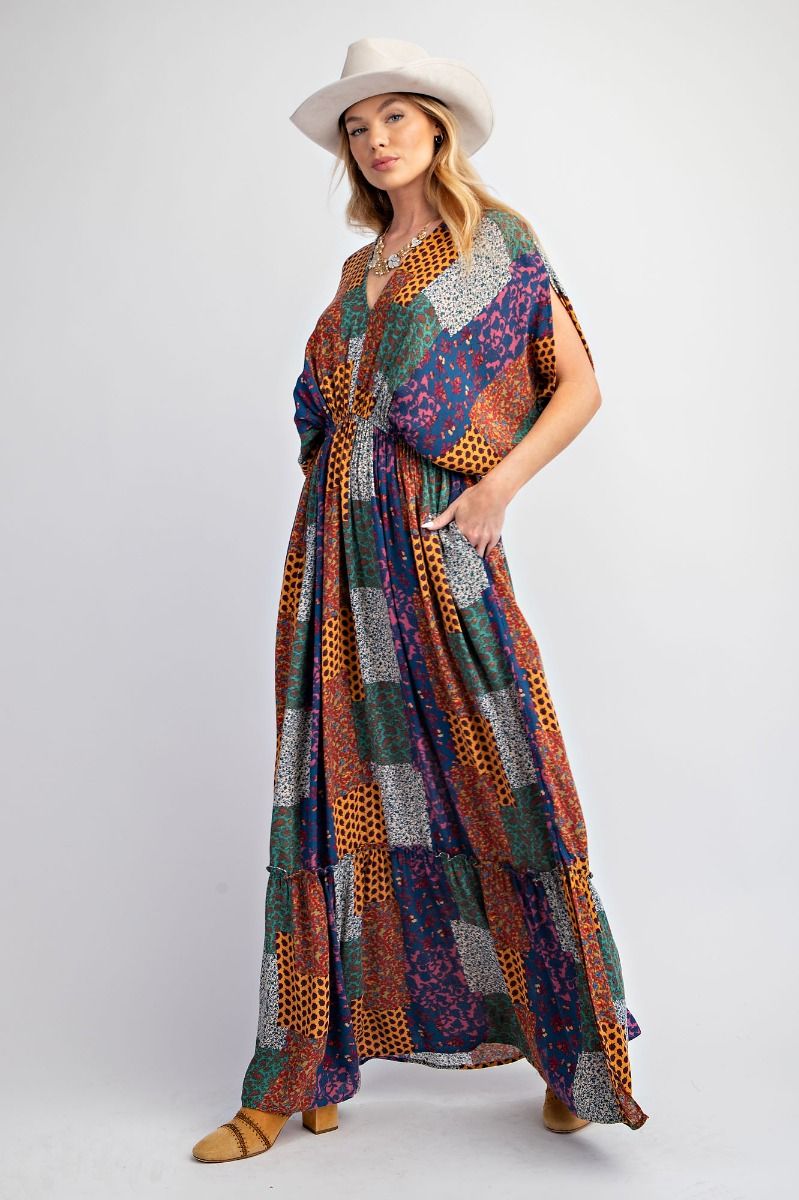 Maya Patchwork Maxi Dress