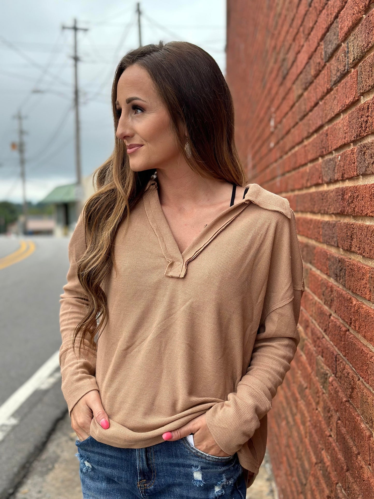 Flirting with Fashion Waffle Knit Top