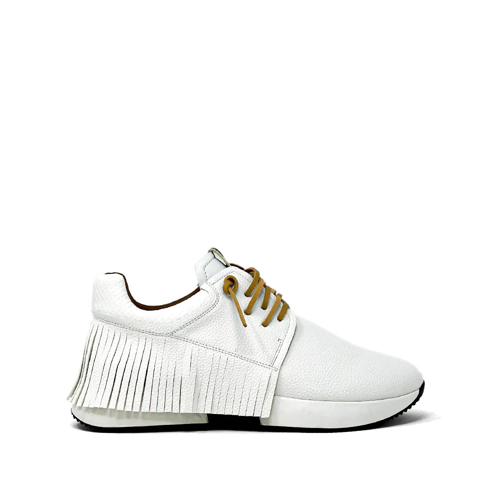 Pepa White Fringe Sneakers
