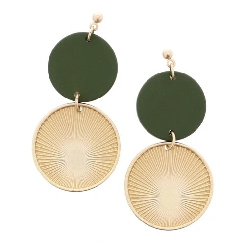 Gold Post, Olive Circle, Gold Textured