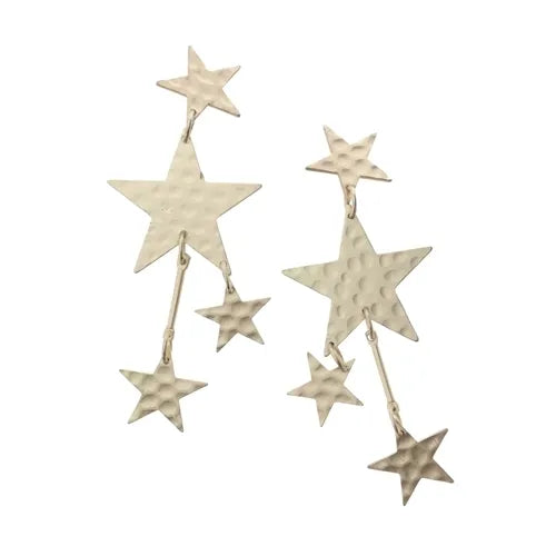 Hammered Gold Stars Earring