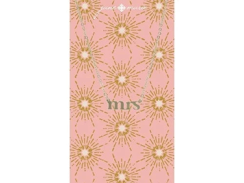 Gold "mrs" Bar Necklace