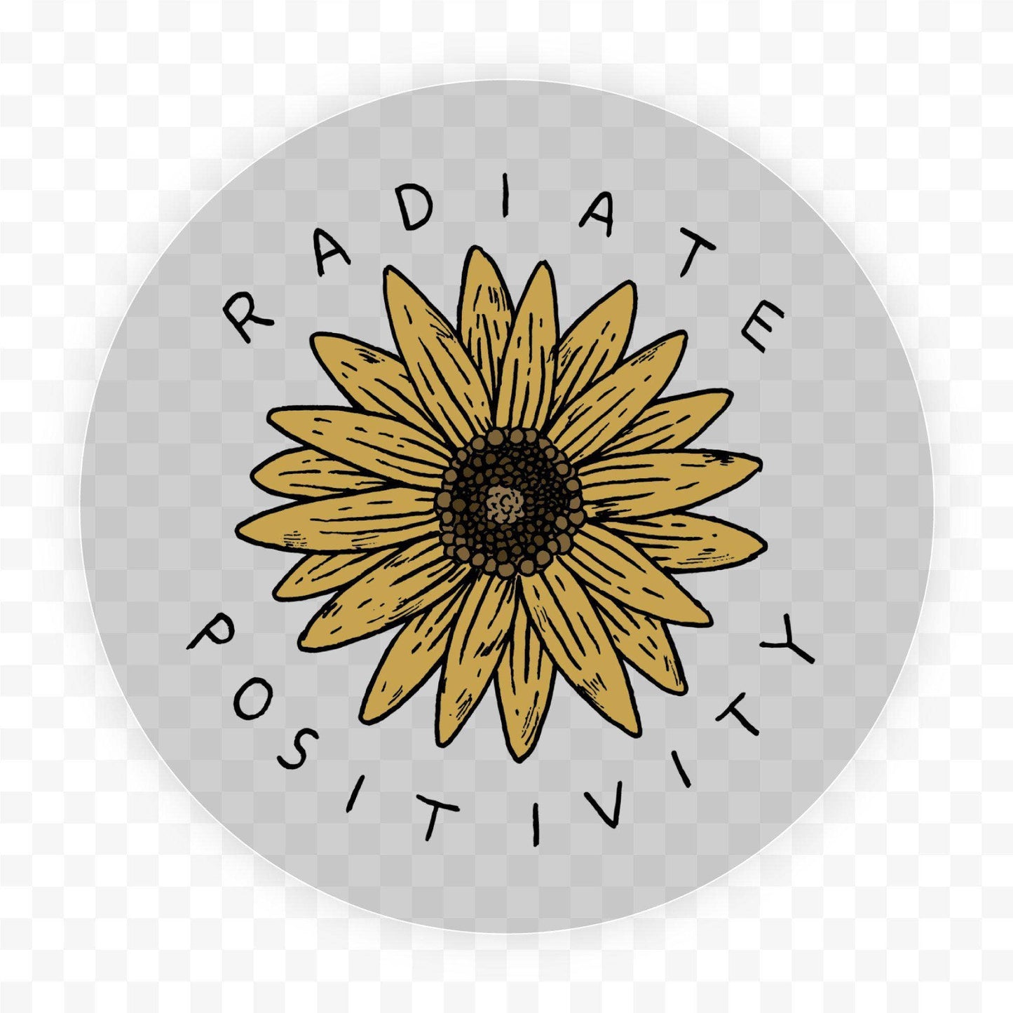 Big Moods - Radiate Positivity Sunflower - Clear Sticker