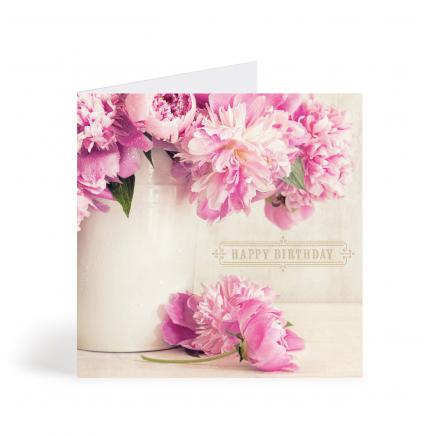 Pink Peony - 6X6 Card