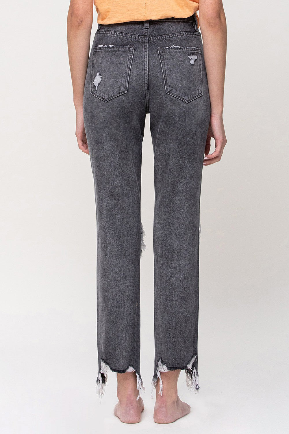 Nova Grey Straight Ankle Jeans
