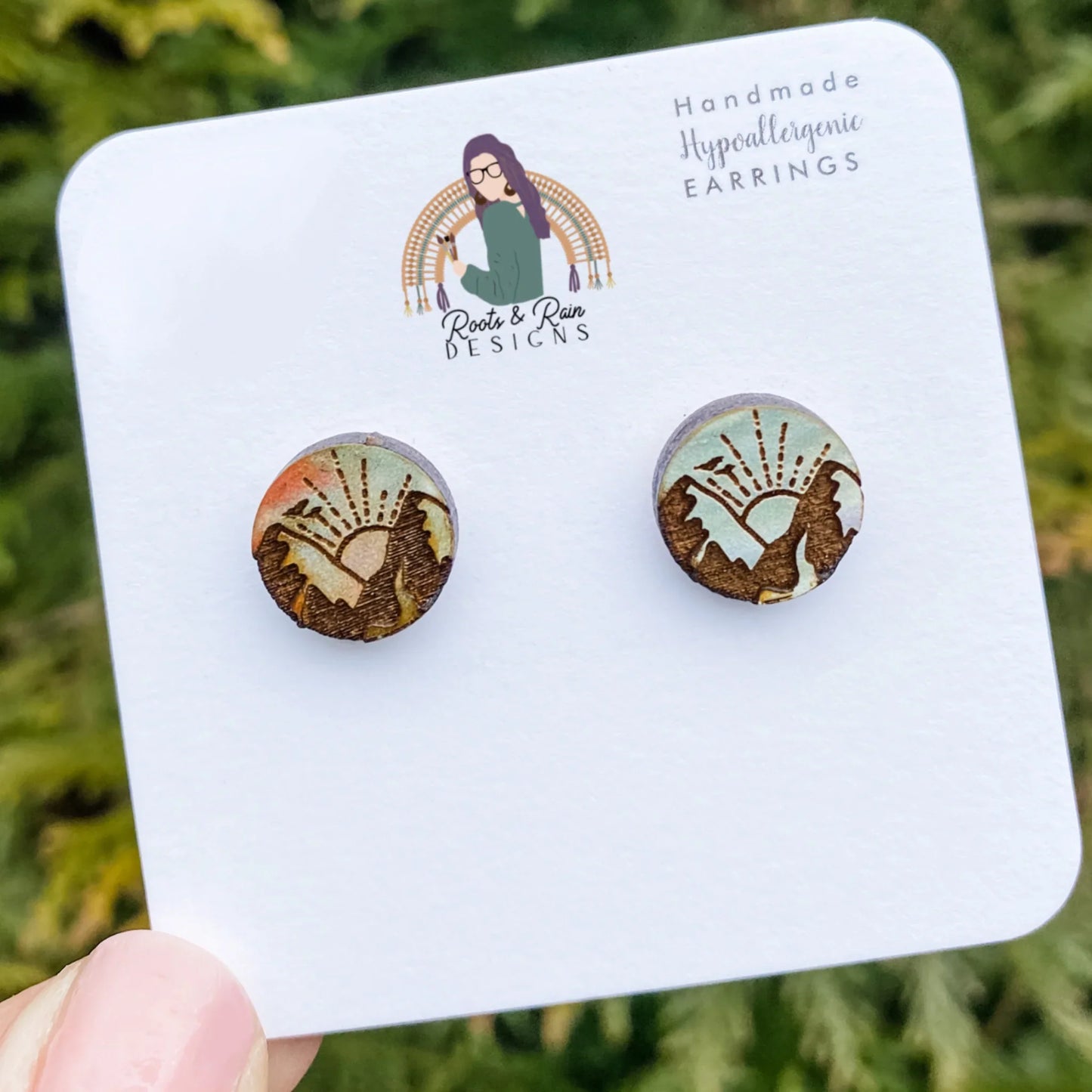 Marbled Stone Mountain Sunrise Studs