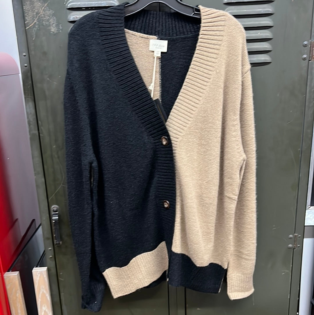 Hidden Bookstore Two Toned Cardigan