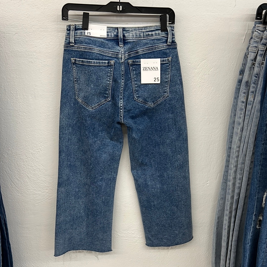 Simple is the Way Wide Leg Capri Jeans