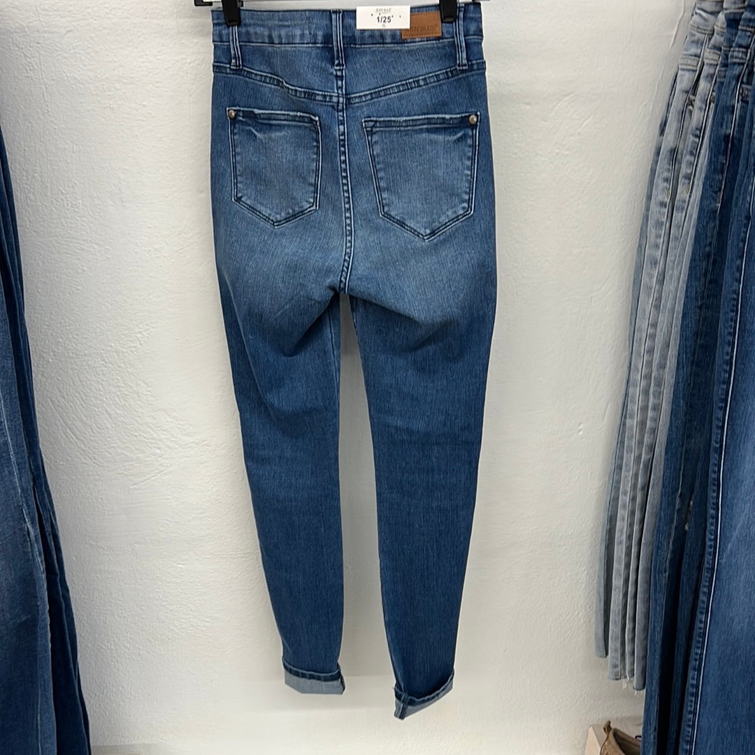 Juny Hi-Waist Control Top Cool Denim Skinny Jeans