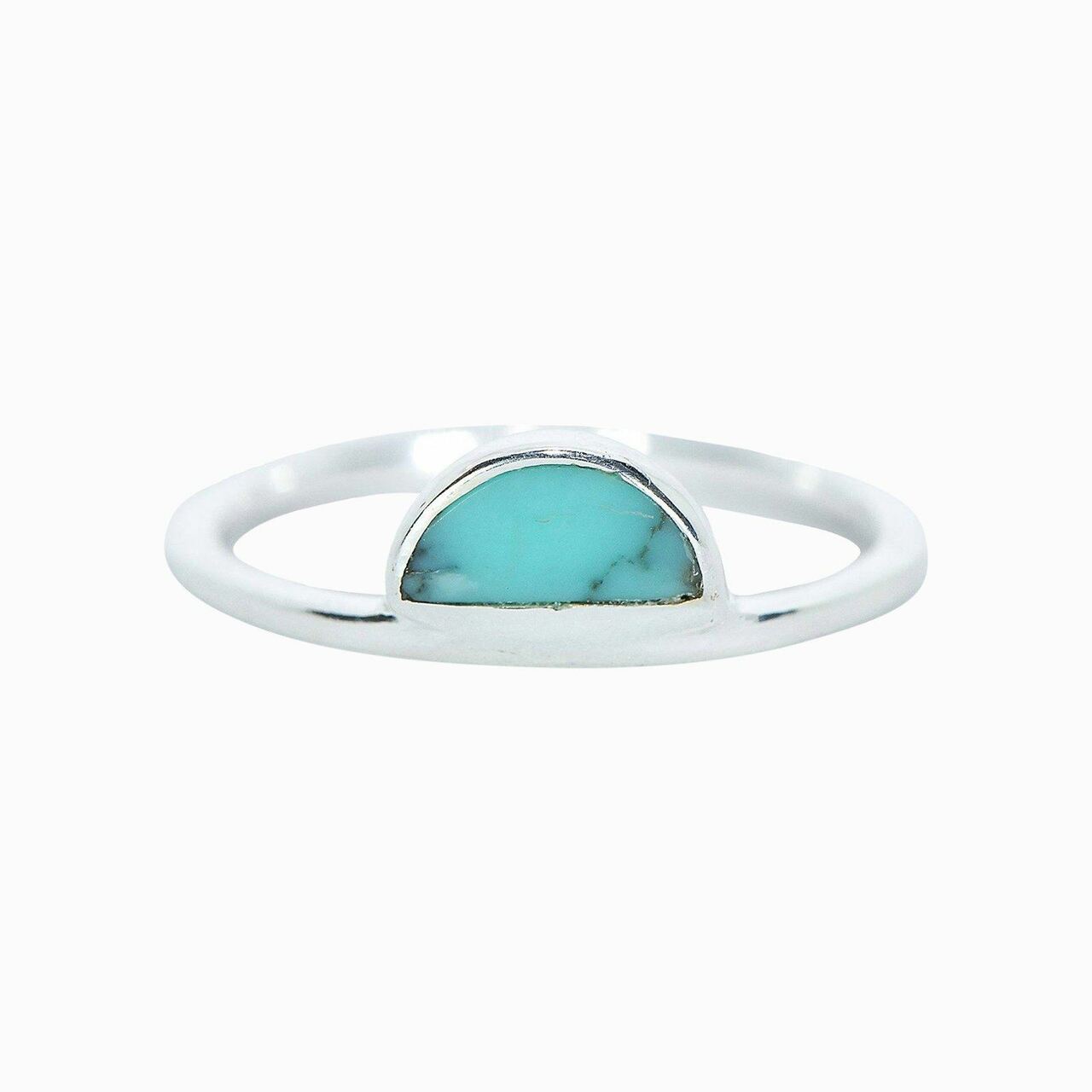 Turq Half Moon Ring