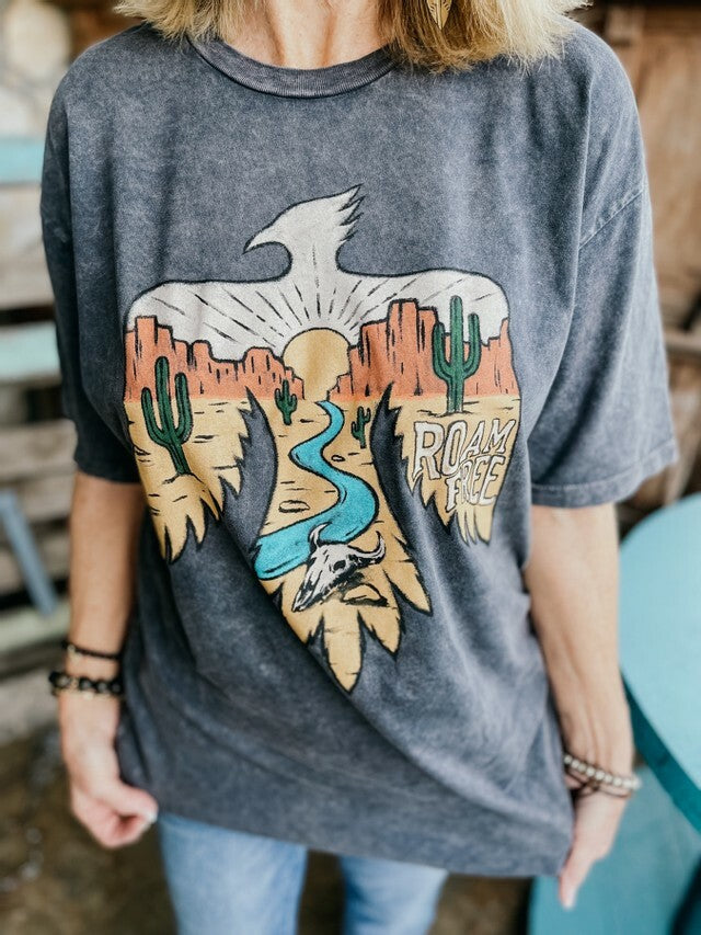 Roam Free Tee- Black Mineral