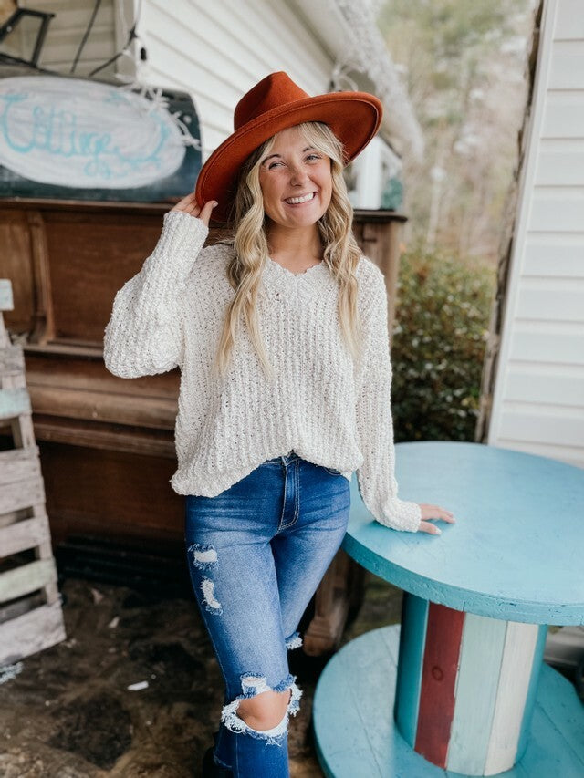 Casually Cozy Sweater- Off White