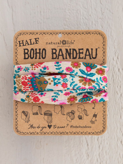 Half Boho Bandeau Cream Floral