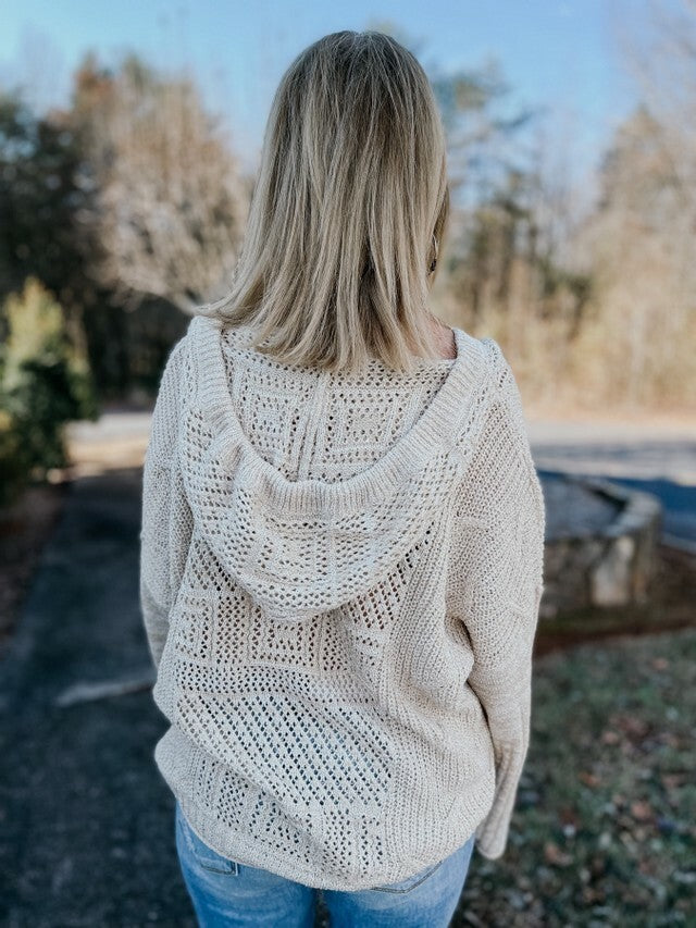 On The Go Crochet Hoodie