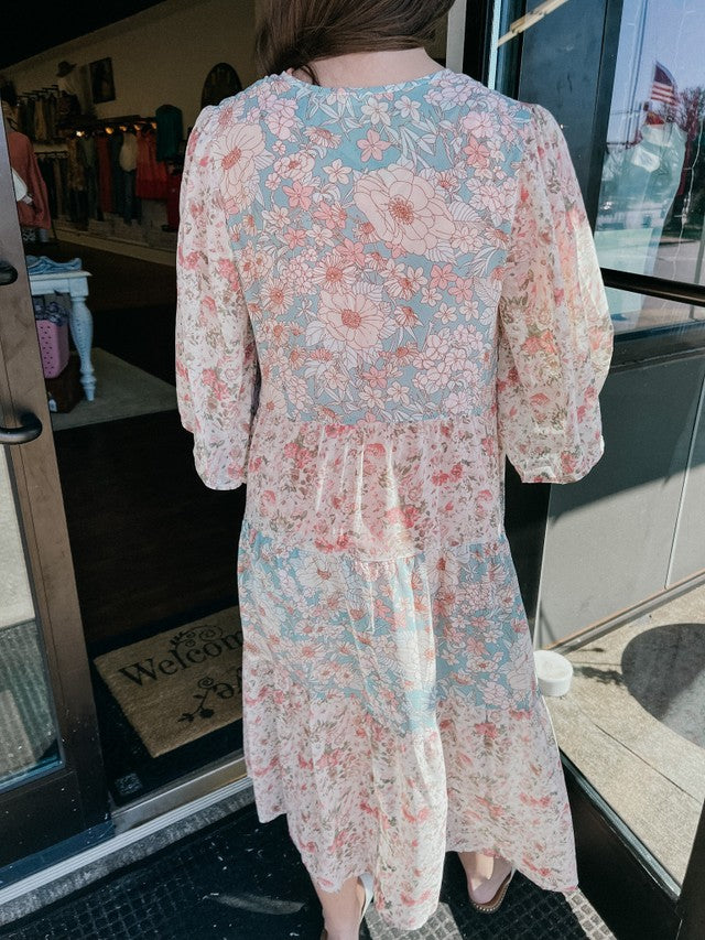 Flower Fields Tied Duster