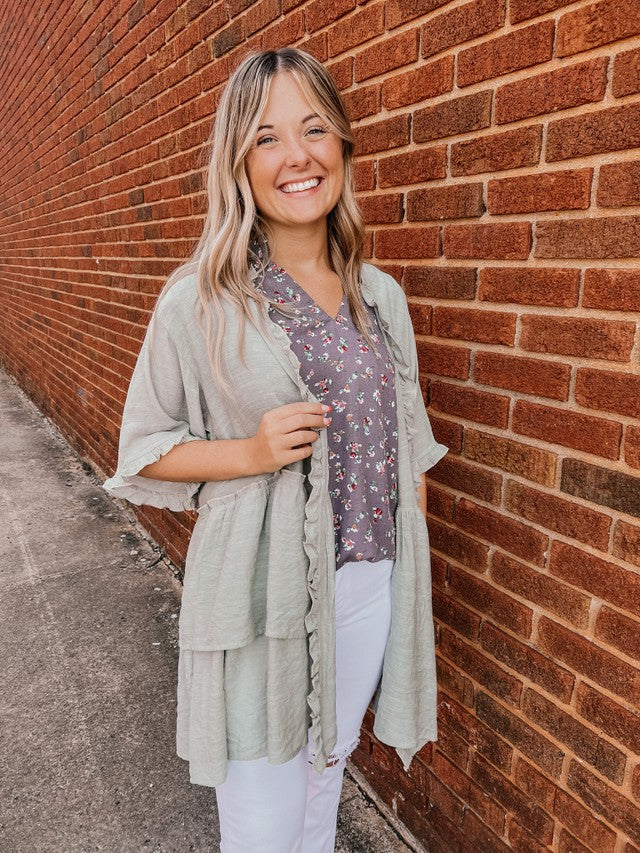 Forever Free Cardigan Sage