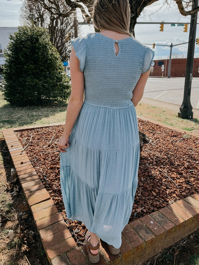 Isn't She Lovely Midi Dress Blue