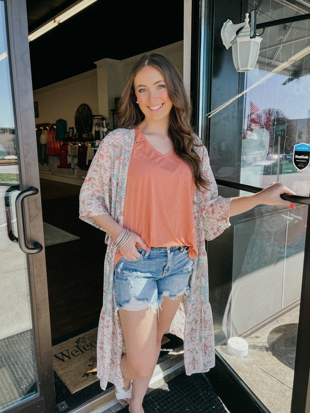 Flower Fields Tied Duster