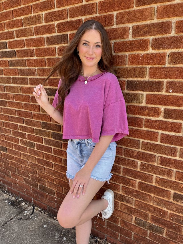 Sporty Sweetheart Crop Top Magenta