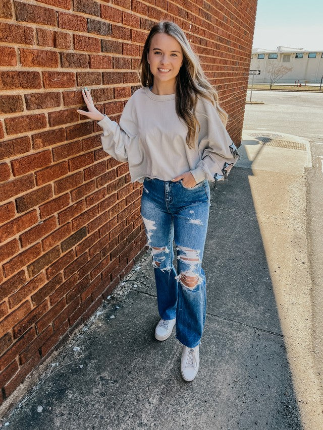 Greer Distressed Straight Jeans