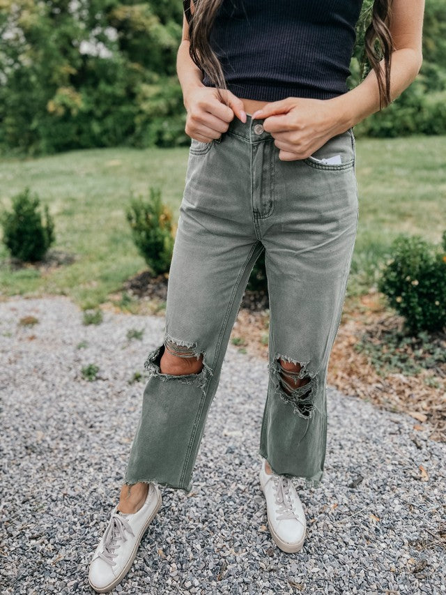 As If 90s Vintage Straight Jeans Green