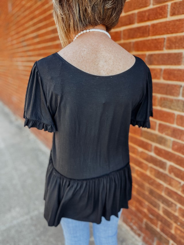 Just By Chance Top- Black