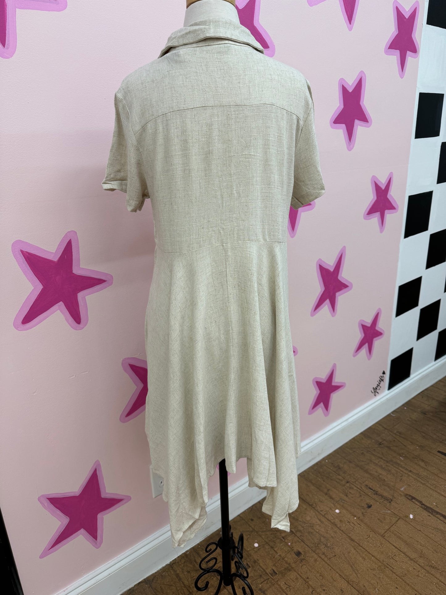 Linen Breeze Button Down Dress | Oatmeal