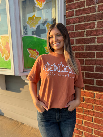 Hello Pumpkin Fall Comfort Colors Tee