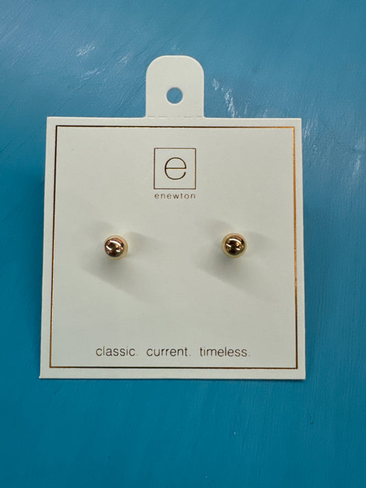 eNewton - Classic 6Mm Ball Stud - Gold Earrings