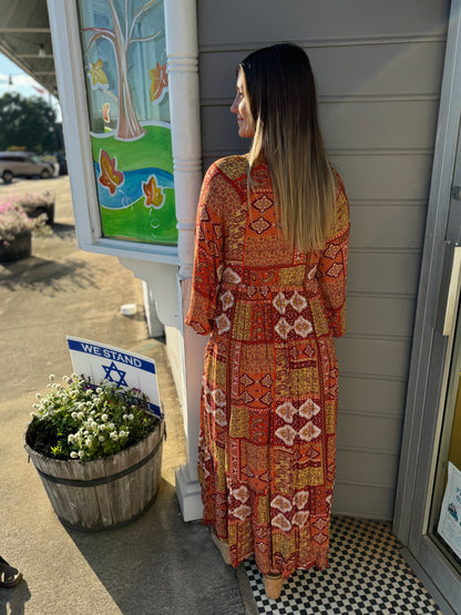 Leila Patchwork Maxi Dress