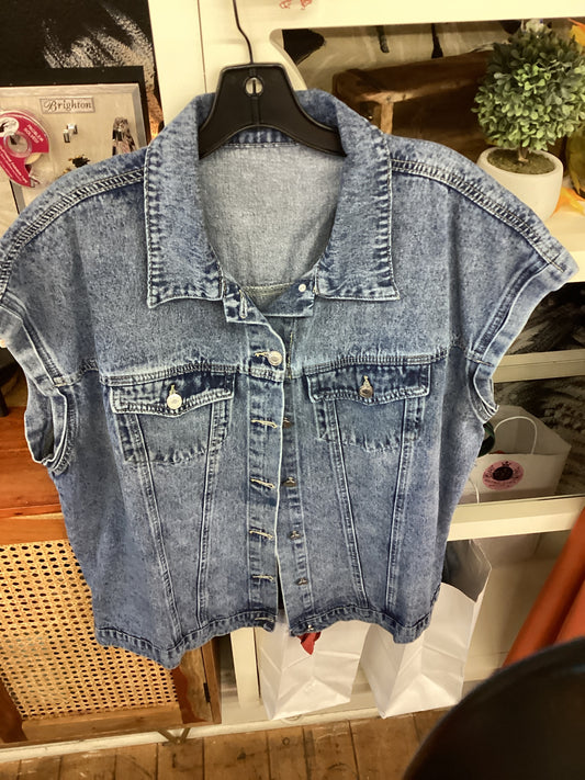 JP long oversized jean vest xl