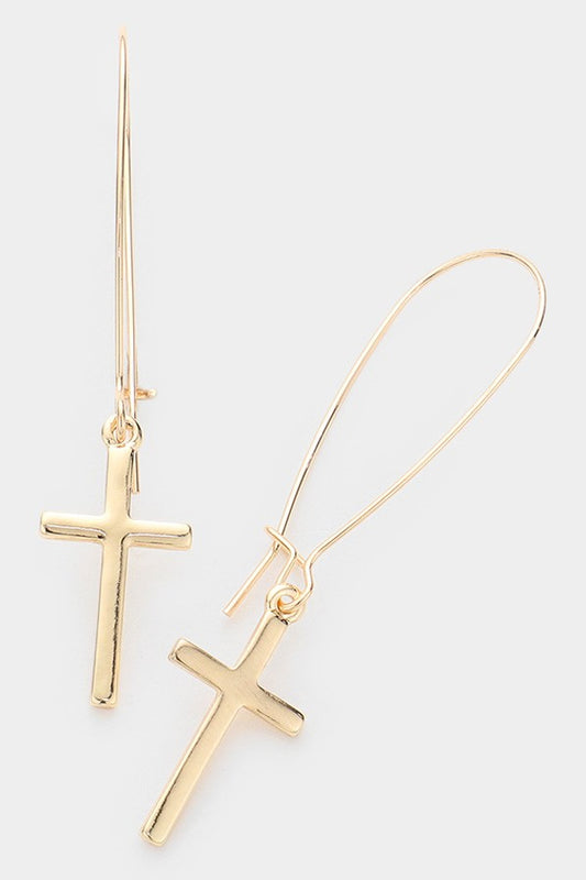 Cross Pendant Dangle Earring