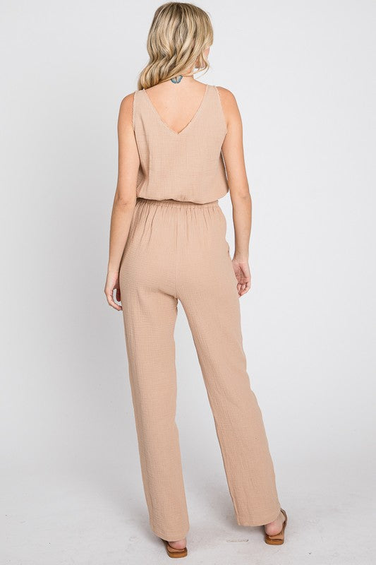 Sleeveless Linen Jumpsuit