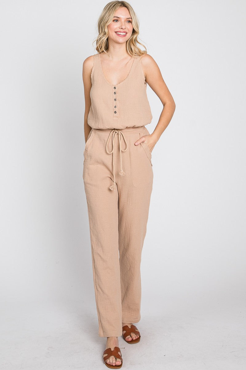 Sleeveless Linen Jumpsuit