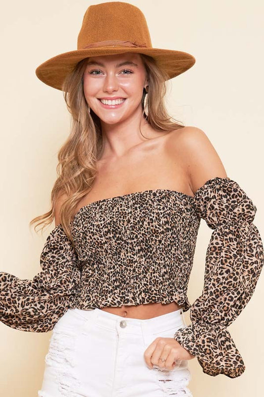 Wild Child Bubble Sleeve Off Shoulder Top