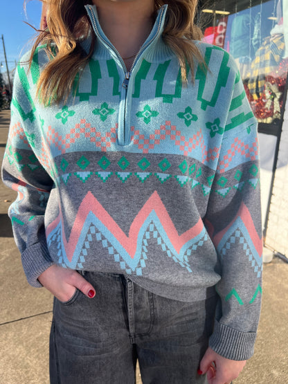 Blue Ridge Burst Half-Zip Pullover